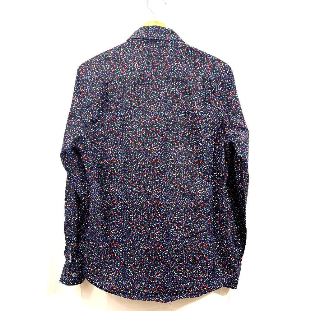 Denim & Flower Colorful Men's Button Down Long Sleeve Shirt, Size S - Picture 2 of 6